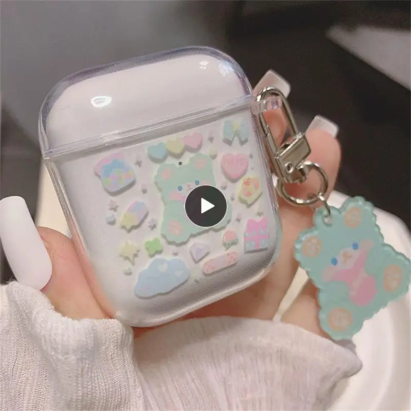 

Portable Headphone Protective Shell Drop-resistant Soft Tpu Earbud Covers Cartoon Transparent Earphone Cases Cute