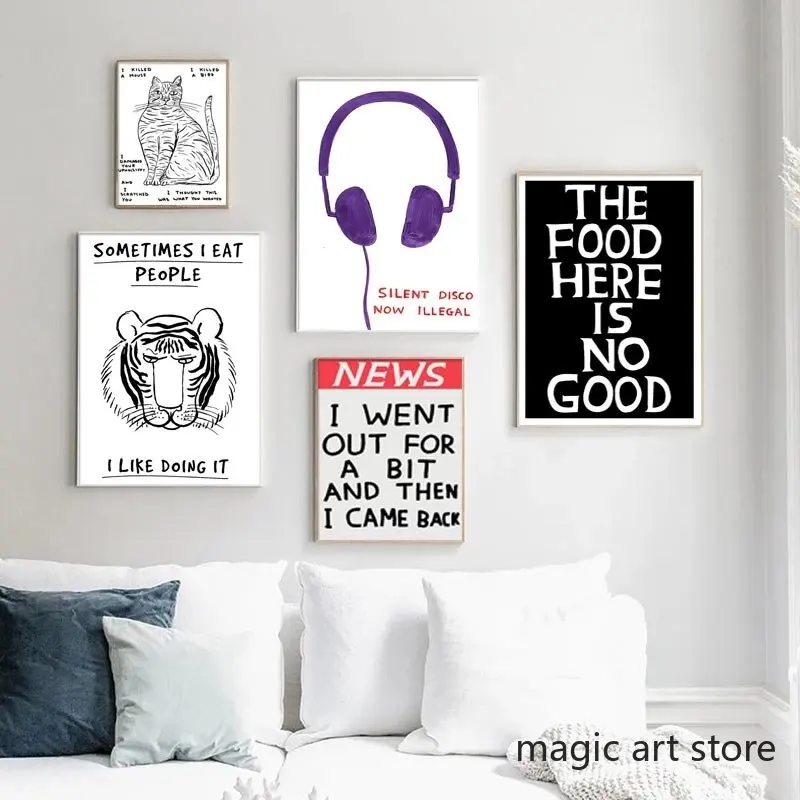 Плакаты с изображениями Давида шригли тигра краба кота