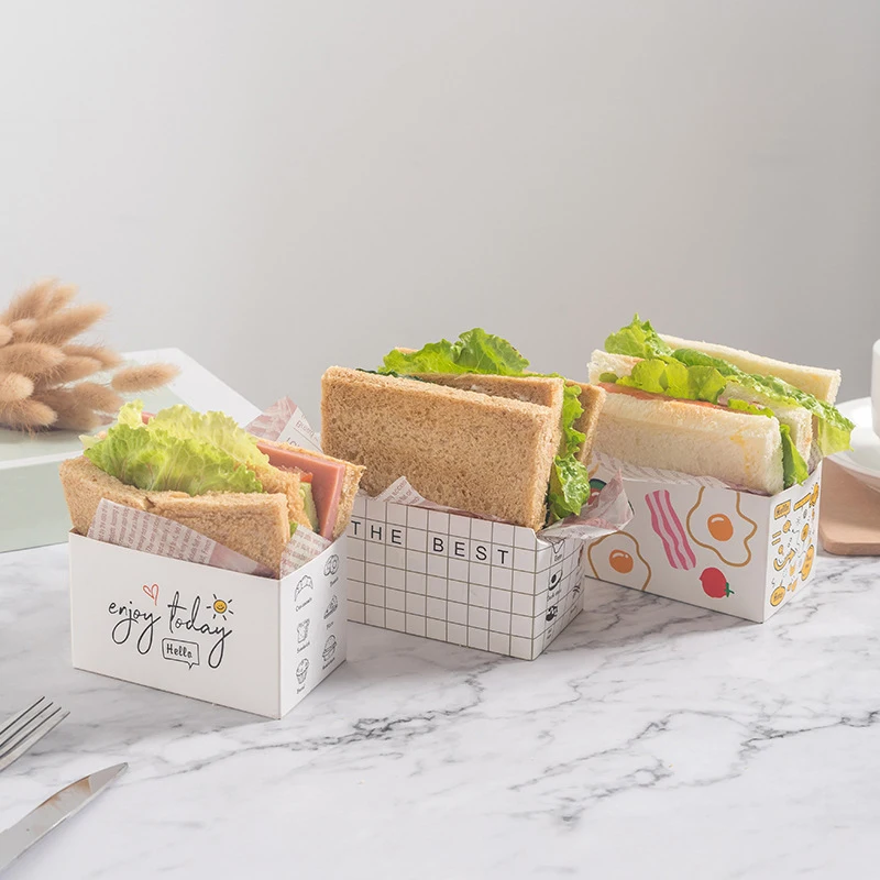 

10pcs Hamburger Sandwich Box Cupcake Wrapper Muffin Tray Case High Temperature Resistance Baking Accessories Party Supplies