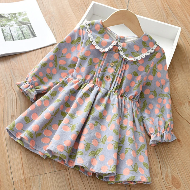 

Осеннее платье для маленьких девочек, детское платье с длинным рукавом, Повседневная модная одежда