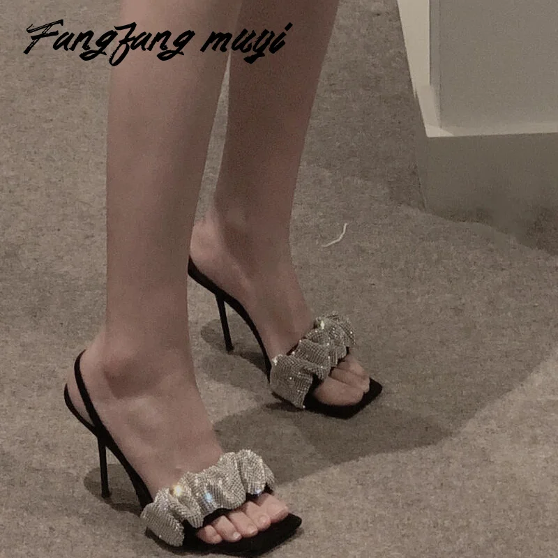 

2022 sandals Summer Party Prom shoes Star style Luxury Rhinestones Women Sandals Elegant stiletto High heels Slingback Gladiator