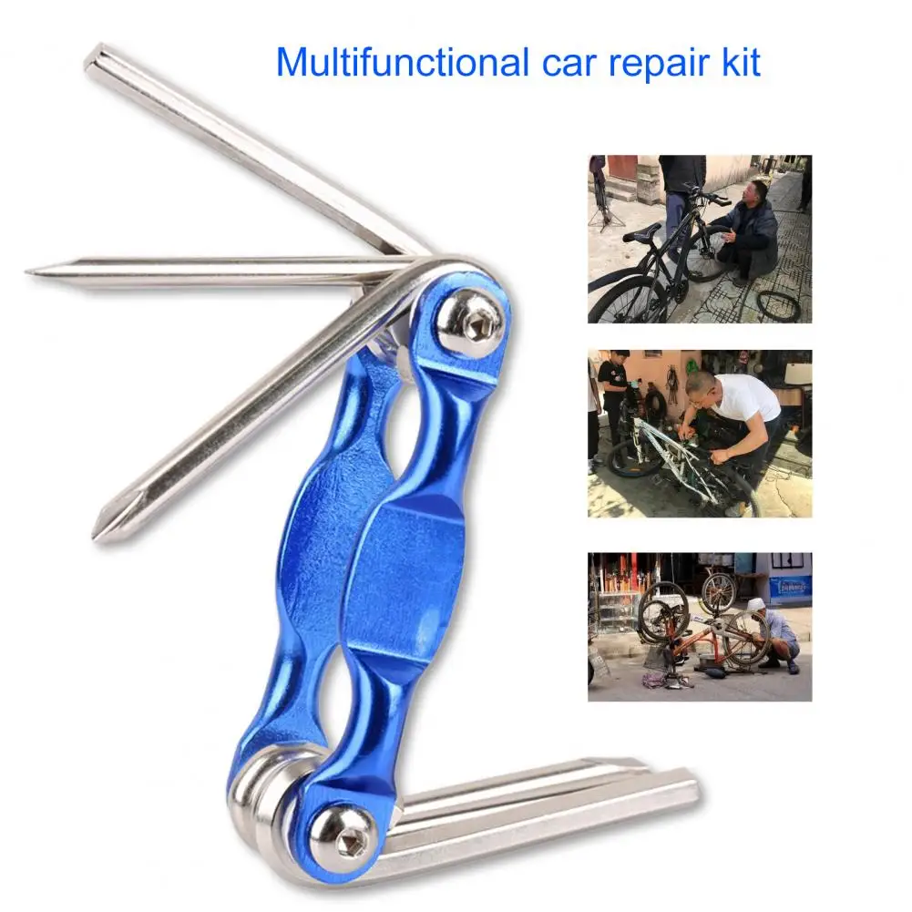 

Folding Wrench Set High Hardness Anti-rust Accessory 6 In 1 Hex Key Cross Head Foldable Wrench Kit Bicycle Repair Tools