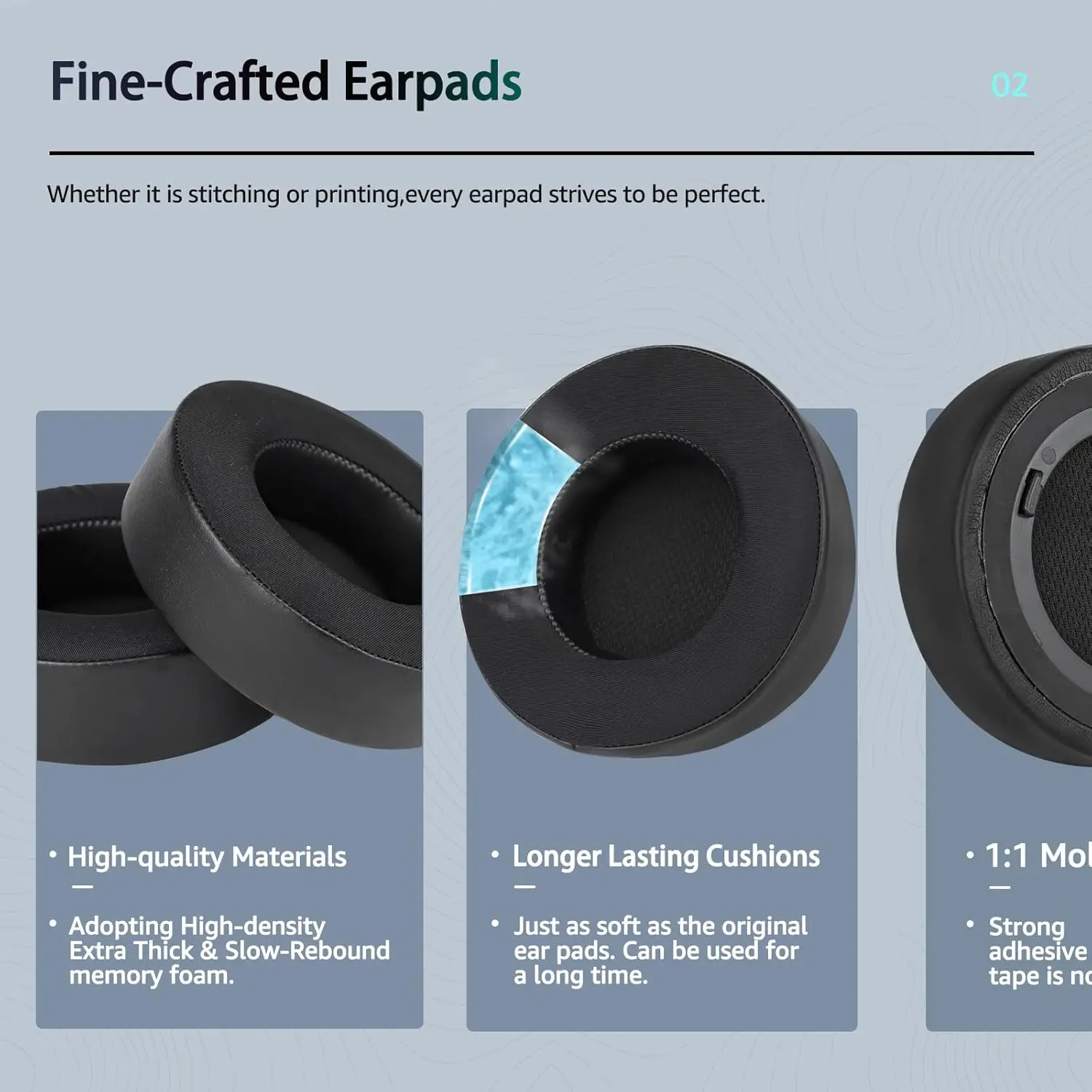 Сменные амбушюры Corsair Virtuo с охлаждающим гелем для игровой гарнитуры Virtuoso из