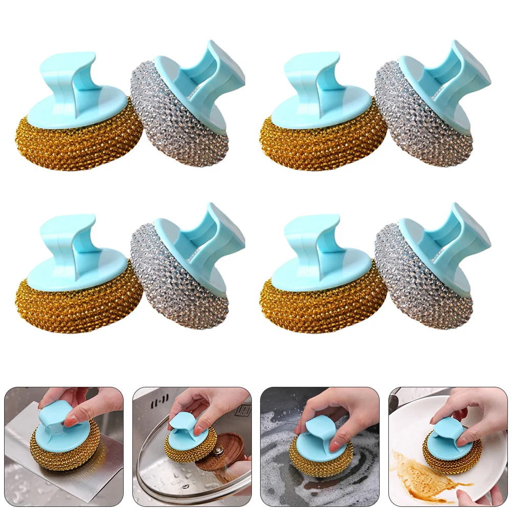 

10pcs Steel Wool Scrubber Scouring Brush Pot Dish Brush Scrubber