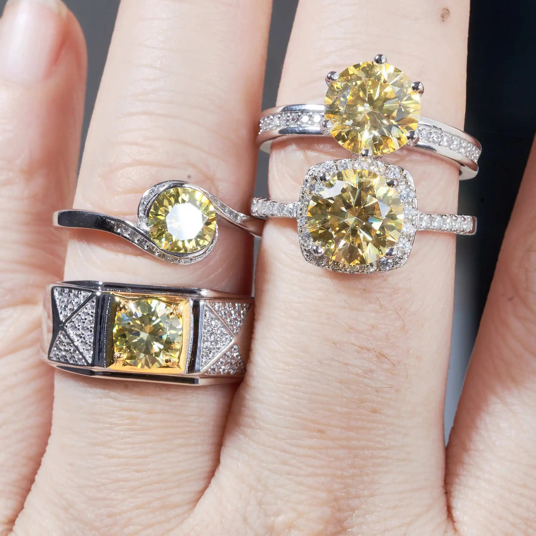 BagueRingen стерлинговое серебро 925 пробы цвет D 1-3 карата кольцо с муассанитом