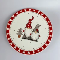 round christmas plate ceramic embossed shallow plate home tableware small plate creative early afternoon tea decoration set