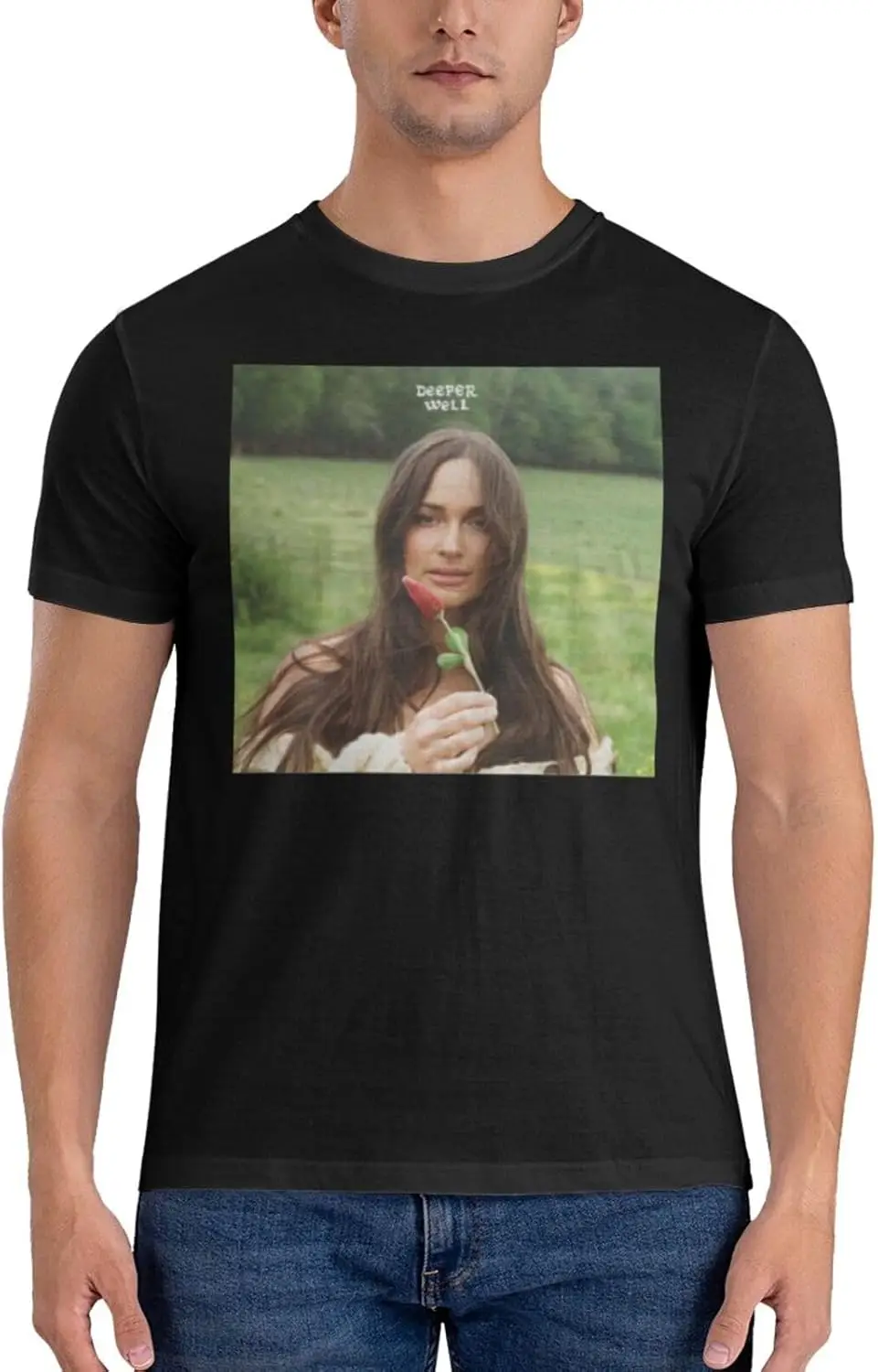 Мужская хлопковая футболка с коротким рукавом и круглым вырезом