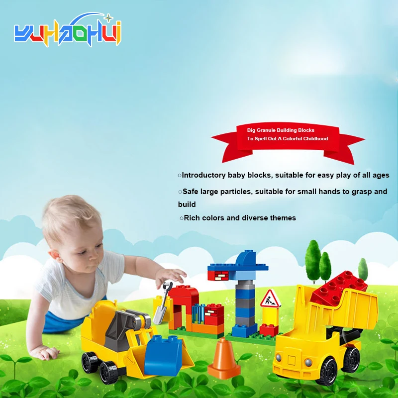 

DIY Big Size Building Blocks City Engineering Construction Airport Scene Model Bricks Children'S Educational Enlightenment Toys