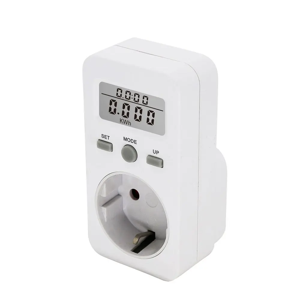 

EU Standard Metering Socket Small Screen Power LCD Display Monitor Household Electric Energy Sockets Meter