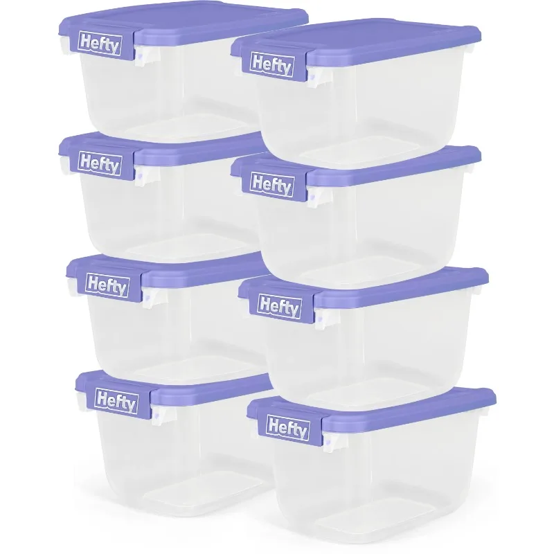 

LISM 6.5-qt Clear Storage Bin with Blue Lid, 8 Pack