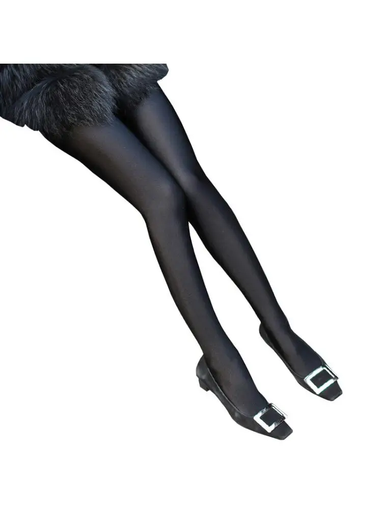 Large Size 4xl Women Leggings Black Luster Pants Wrap Leg Ice Silk Nylon Non Pilling Small Show Thin Beautiful Legs For Ladies
