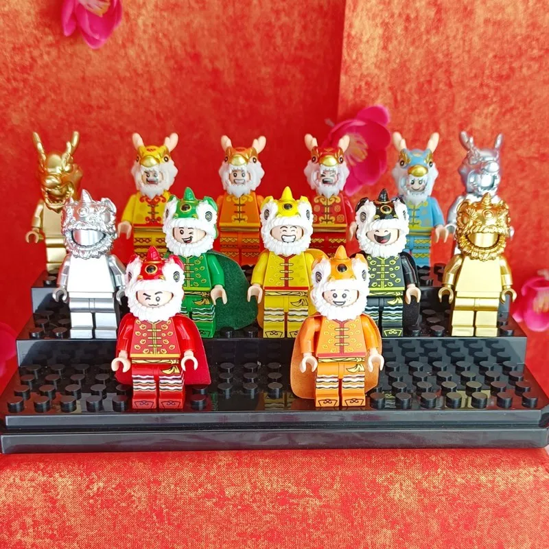 Танцевальный дракон в виде льва Этническая мода китайский новый год маленький