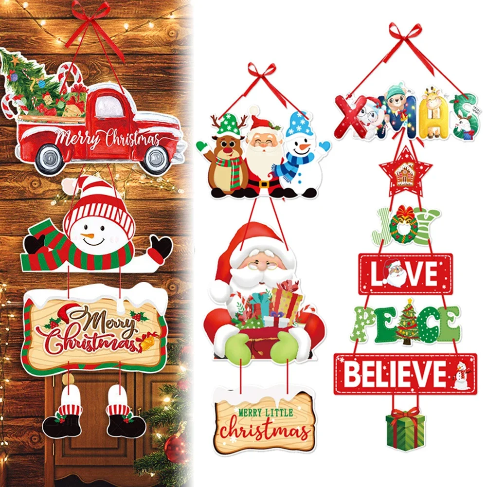 Рождественская дверная вешалка подвески для новогодней вечеринки
