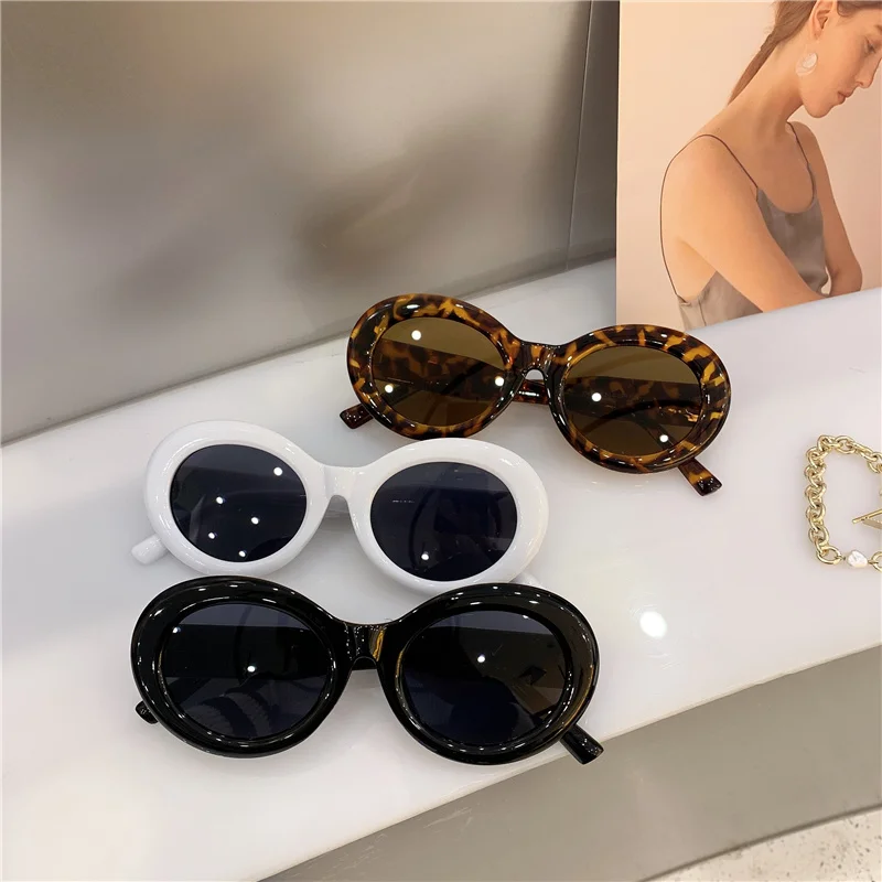 New Oval Frame Colorful Sunglass Fashion Trendy Hip-Hop Party Female Eyewear Hot Brand Designer Popular Personalized Lady Shades |