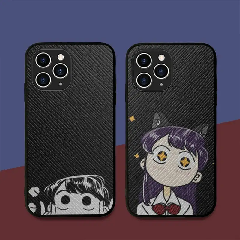 

MaiYaCa Funny Manga Chibi Komi Shouko Komi-san Phone Case Hard Leather Case for iPhone 11 12 13 Mini Pro Max 8 7 Plus XS Coque