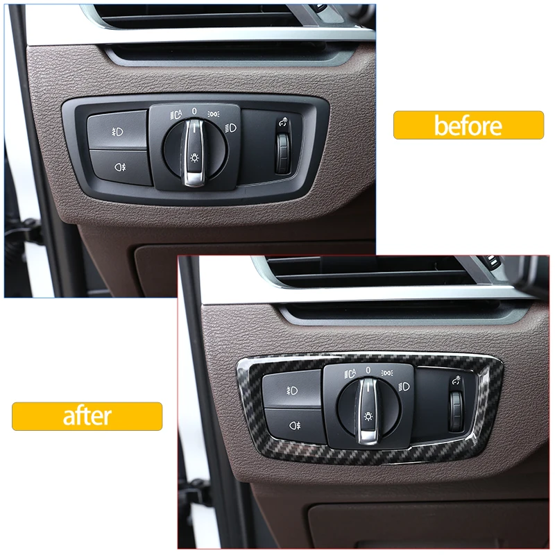 ABS углеродное волокно кнопка переключения фар автомобиля рамка наклейка