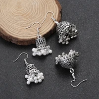 pendientes piercing indian jewelry jhumka tassel earrings women accessories kolczyki silver color earring trendy party ear rings