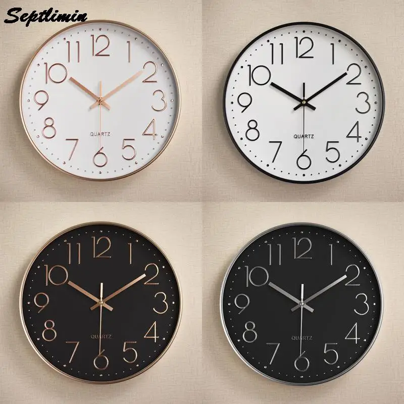 

30Cm Big Minimalism Wall Clock 3D Modern Design Horloge Mural Brand Mute Movement Living Room Bedroom Digital Clocks Home Decor