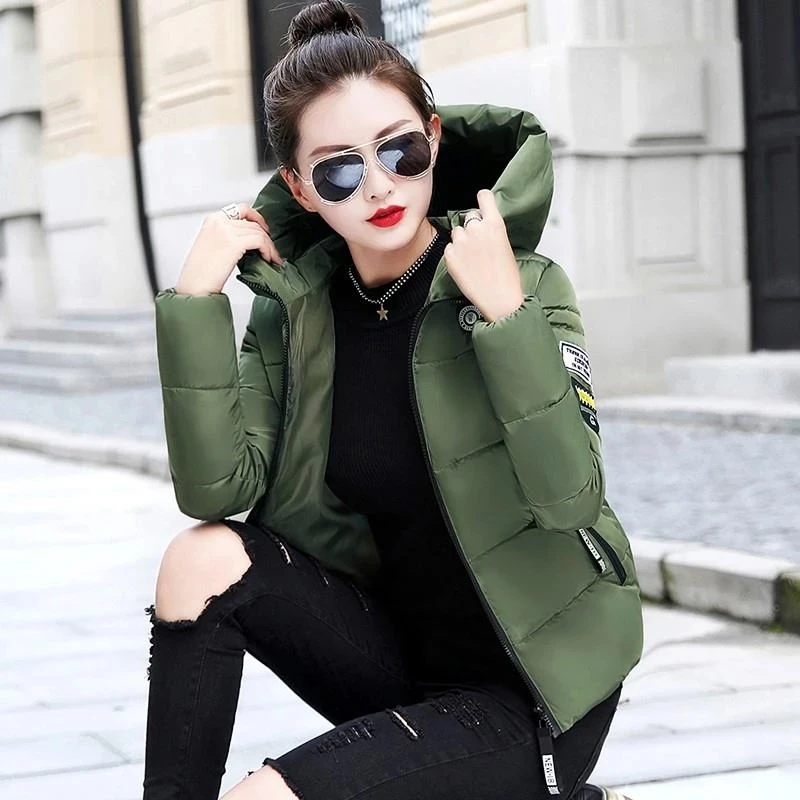 Hooded Thick Warm Short Jacket Cotton Padded Parka Basic Coat Female 2022 New Winter Parkas Women Jacket Outerwear 4XL