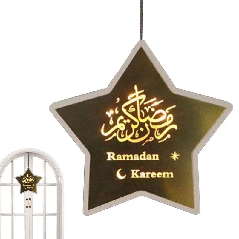 

Eid LED Lights Decoration Eid Al-Fitr Moon Night Lights Hanging Lamp Gift For Kids Family Holiday Party Decorations Supplies