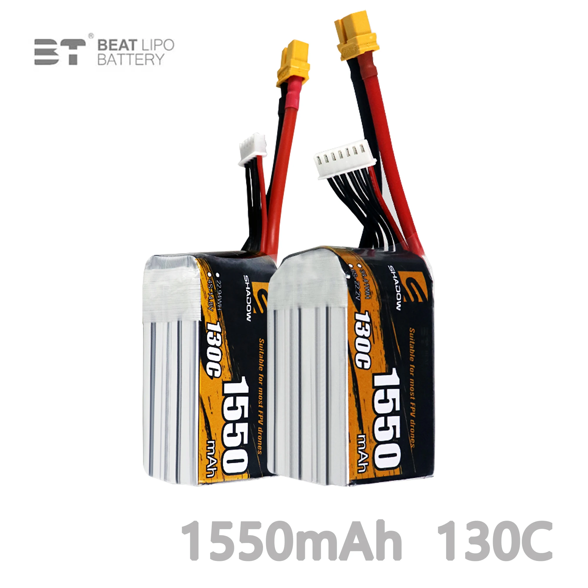 

BT Lipo Battery 1550mAh 130C 4S 6S 14.8V 22.2V For Drone RC Airplane Remote Control Car Helicopter