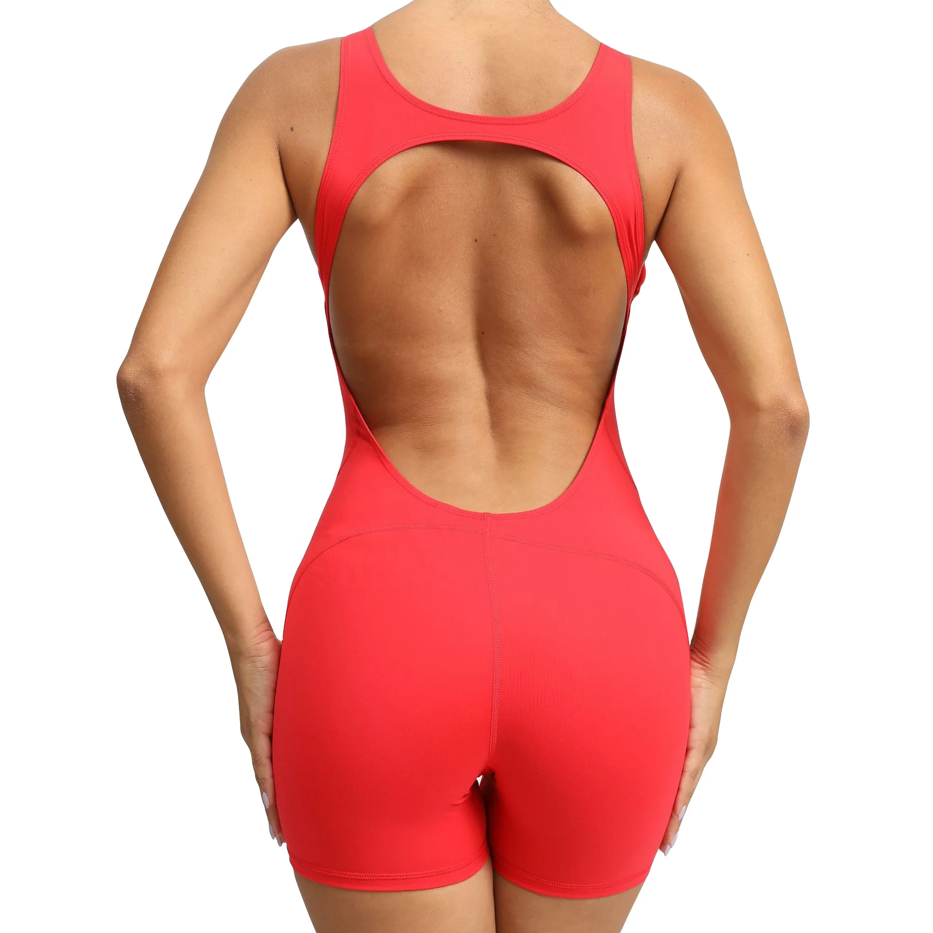 

Women Compression Soft Slimming Ways Stretch Open Back Yoga Romper Sexy Outdoor With Push Up Fitness Running Mountain Yoga Set