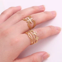vintage euramerican cross hollow rings for women girls trendy stainless steel pearl inlay open rings party wedding jewelry gifts
