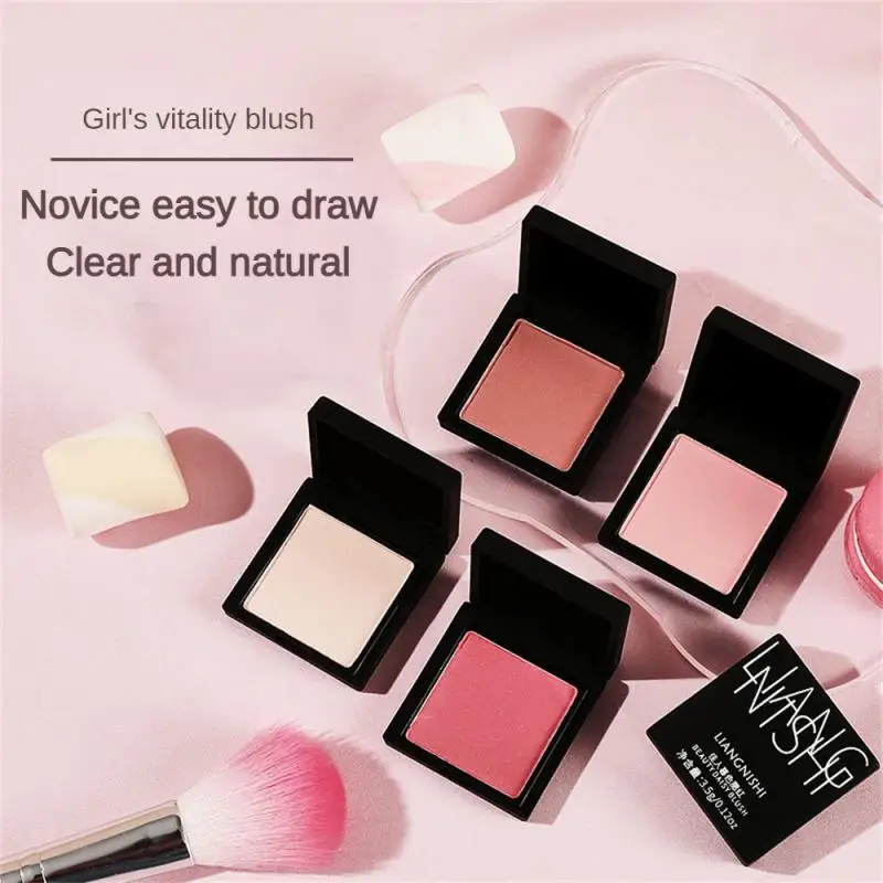 

4 Colors Single Blush Palette Face Cream Concealer Foundation Powder Waterproof Lasting Face Rouge Powder Natural Peach Blusher