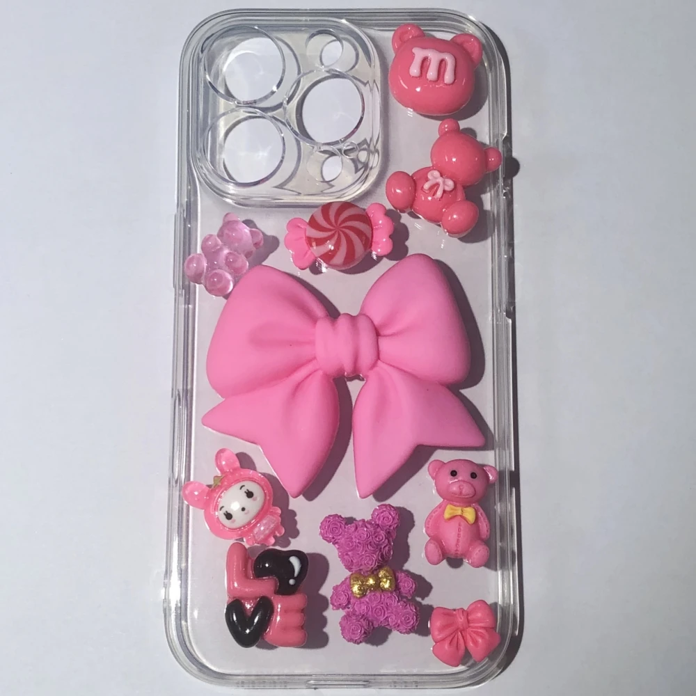 Фото Kawaii Роза Плюшевый Мишка Большой Бантик Конфеты Смола Очарование Diy Ремесла Непотрібный Чехол Для Телефона Коробка Для Хранения Ноутбука Украшения Для Скрапбукинга №1