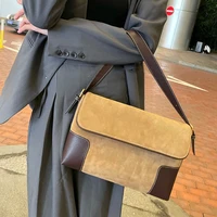 european and american big name genuine leather suede one shoulder underarm crossbody tote bag flap all match small square bag