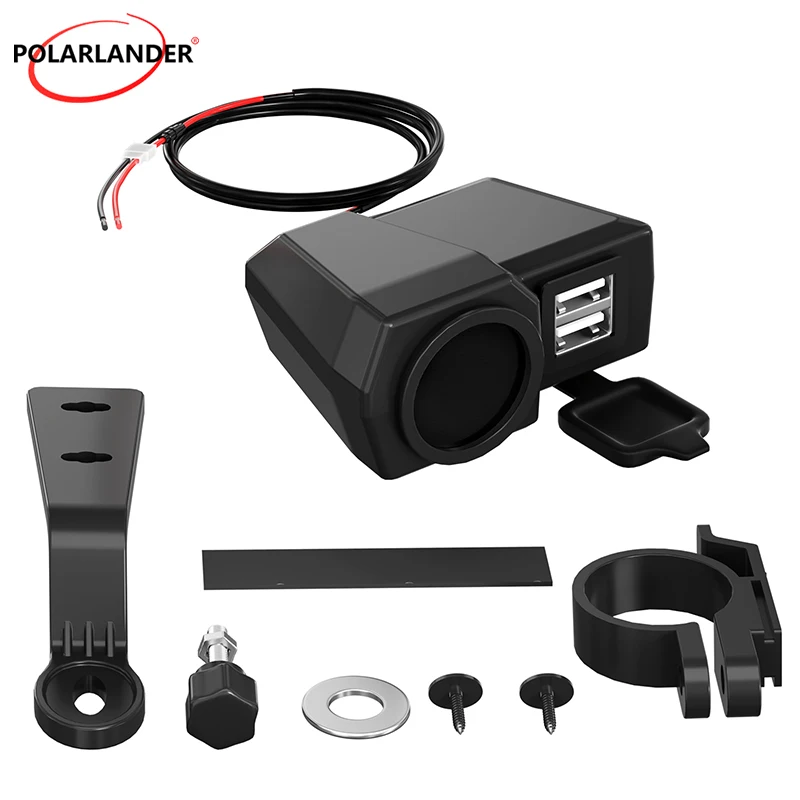 

USB-порт и зарядное устройство с двумя USB-портами из силикона и АБС-пластика 10-24 В с дисплеем температуры и напряжения 10-24 В, черный