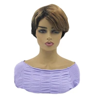 short straight wigs ombre brown synthetic wigs for black women daily cosplay heat resistant fiber hair female natural wigs