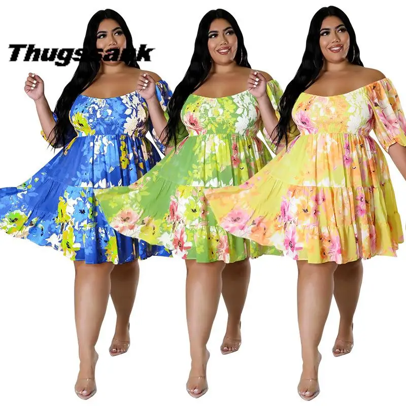 

Europe and America Large Women's 2022 Summer New Sexy One Shoulder Printed Dress wedding guest dress