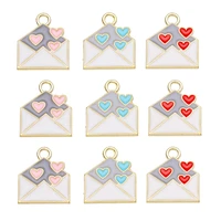 10pcs 1416mm envelope love enamel pendants 2022 fashion ladies kids jewelry hoop earrings party bracelet necklace diy handmade