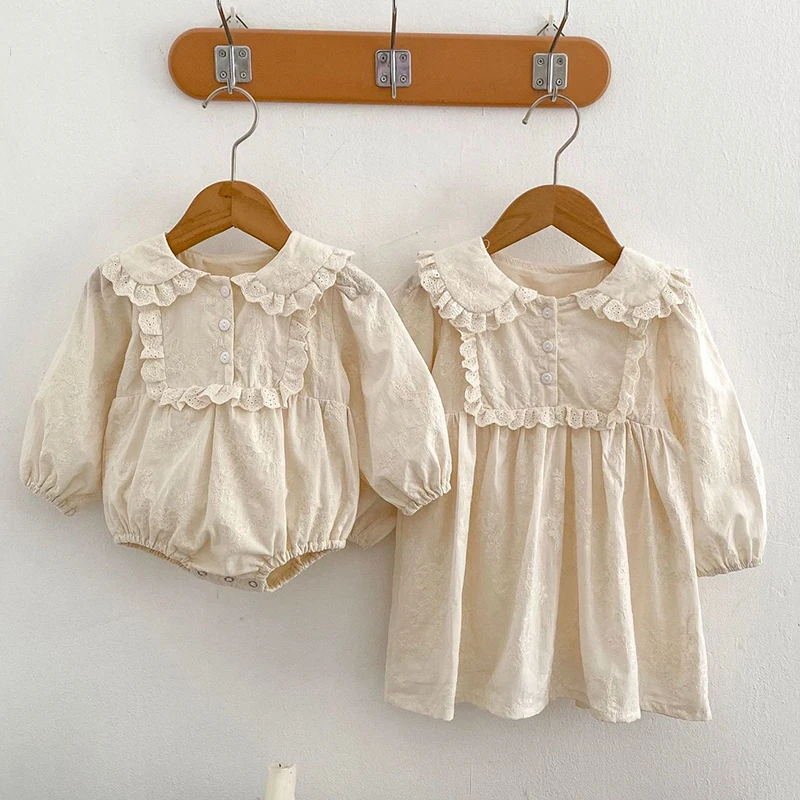 Новинка 2024 осеннее платье для девочки 2-6 лет детское хлопковое однотонное с