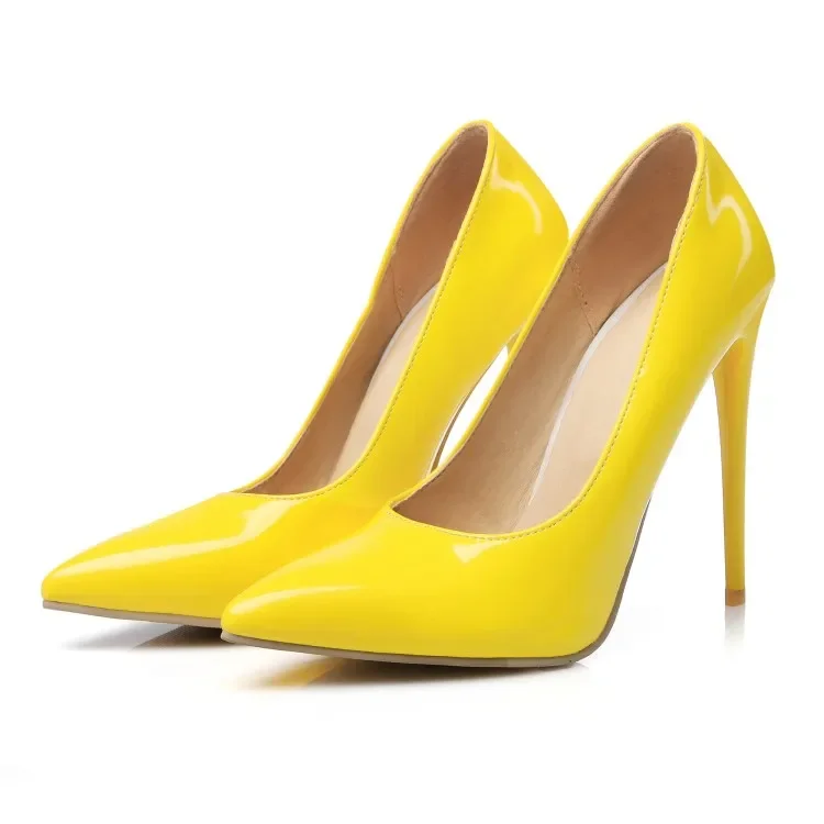 ASHIOFU New Ladies 12cm High Heel Pumps Office&ampCareer Dress Slip-on Shoes Sexy Club Evening Fashion Court 9colors Optional