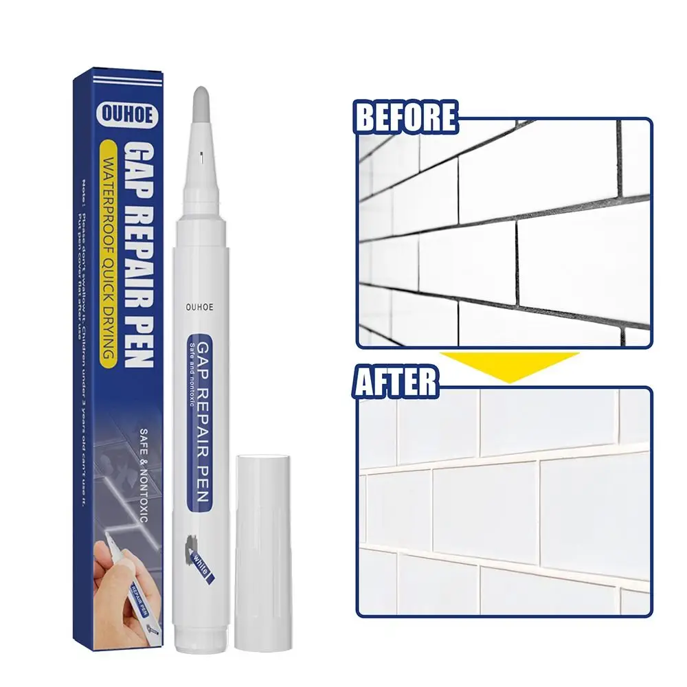 

4 шт. быстросохнущая ручка для краски, сменный нетоксичный Универсальный маркер для ремонта, водонепроницаемый герметичный зазор для плитки