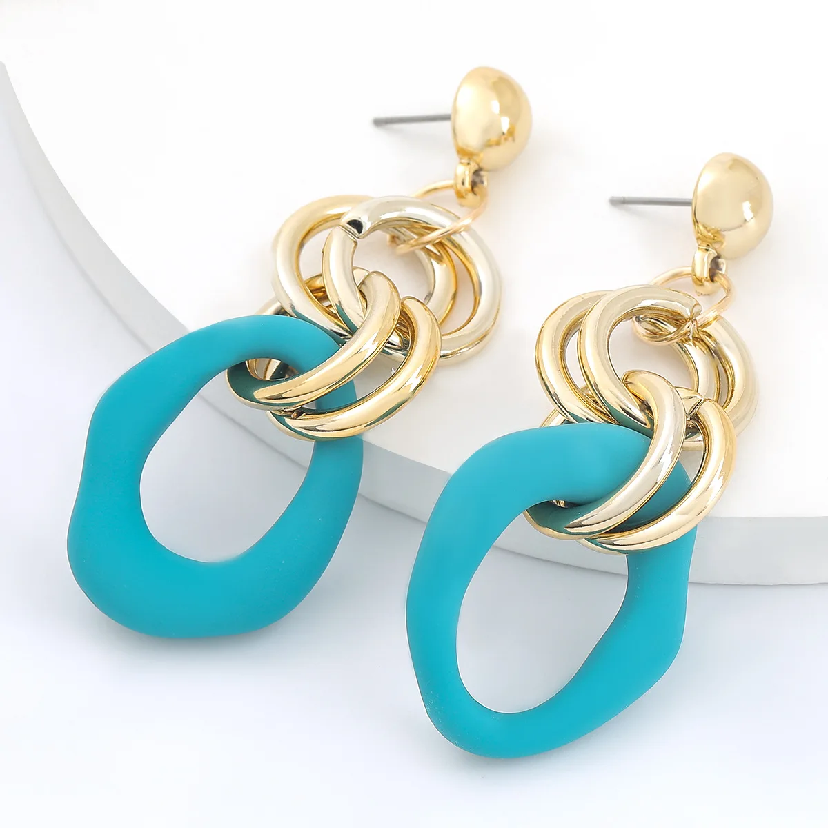 

Женские многослойные серьги-гвоздики, большие Винтажные серьги из смолы в стиле бохо, 2022