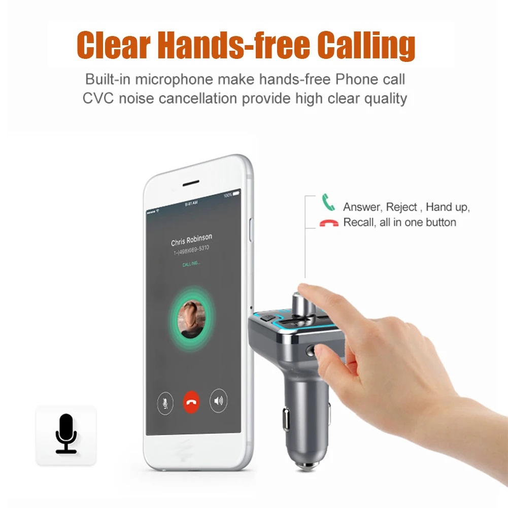 Автомобильный FM-трансмиттер с поддержкой Bluetooth 5 0 и mp3-плеером | Автомобили