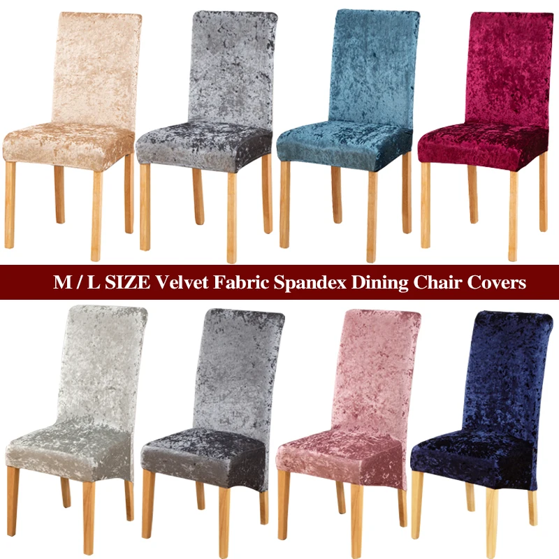 

Velvet Shiny Fabric Elastic Chair Covers for Dining Room Universal/Large Size Stretch Chair Covers Seat Case Slipcovers