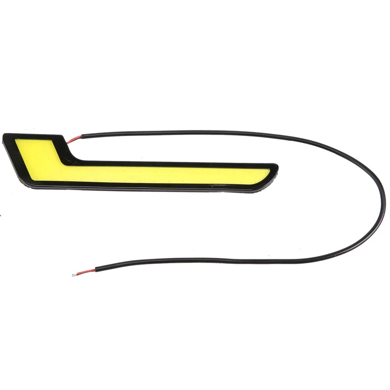 1 пара высокомощных L-образных COB дневных ходовых огней противотуманных фар белый