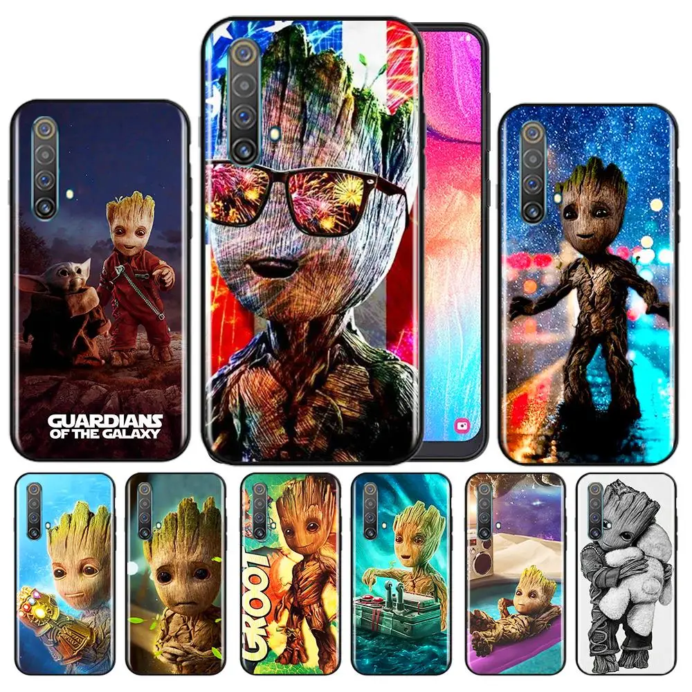 

Guardians of the Galaxy Hero Groot Phone Case For OPPO Reno 7 6 5 4 3 SE Z F Pro Plus 4G 5G Black Silicone TPU Cover