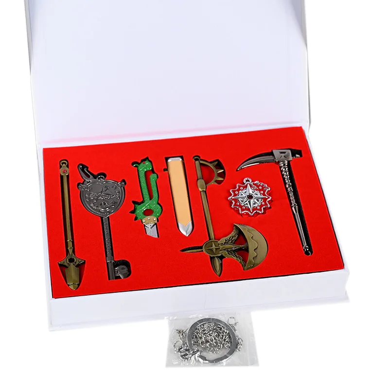 

1 Set Cartoon Japan Anime The Seven Deadly Sins Keychains Set Nanatsu No Taizai Dragon's Sin of Wrath Keyrings Figure Toys Gifts