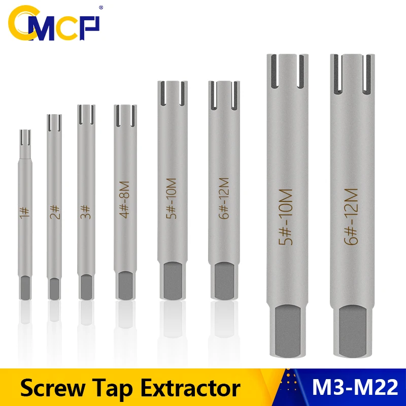 

CMCP 10pcs M4-M22 Damaged Screw Tap Extractor Guide Set Broken Screw Tap Remover Tool Wrench Set Drill Bit