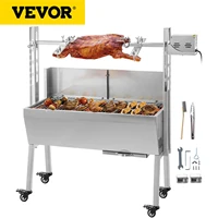 vevor 60kg 132lbs electric roaster grill 2 in 1 bbq rotisserie grill w lockable wheels for roasting sheep turkey beef fish