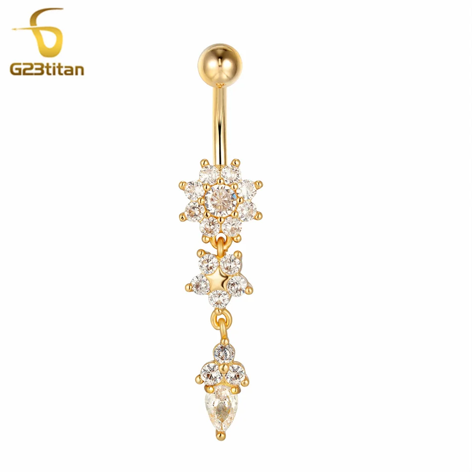 G23titan Хрустальная перемычка Кольцо 14G титановый сплав штанга висячая подвеска