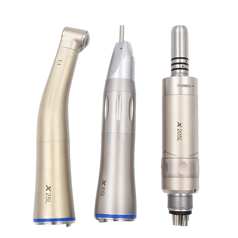 

X25L Dental 1:1 Low Speed Handpiece Fiber Optic Contra Angle Straight Nose 6 holes Motor Dentistry Micromotor Polish equipment