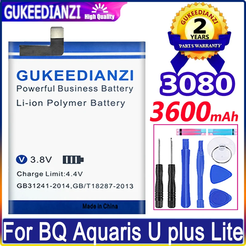 Аккумулятор 3080 3600 мАч для смартфона BQ Aquaris U Plus Lite Uplus ULite + Бесплатные инструменты