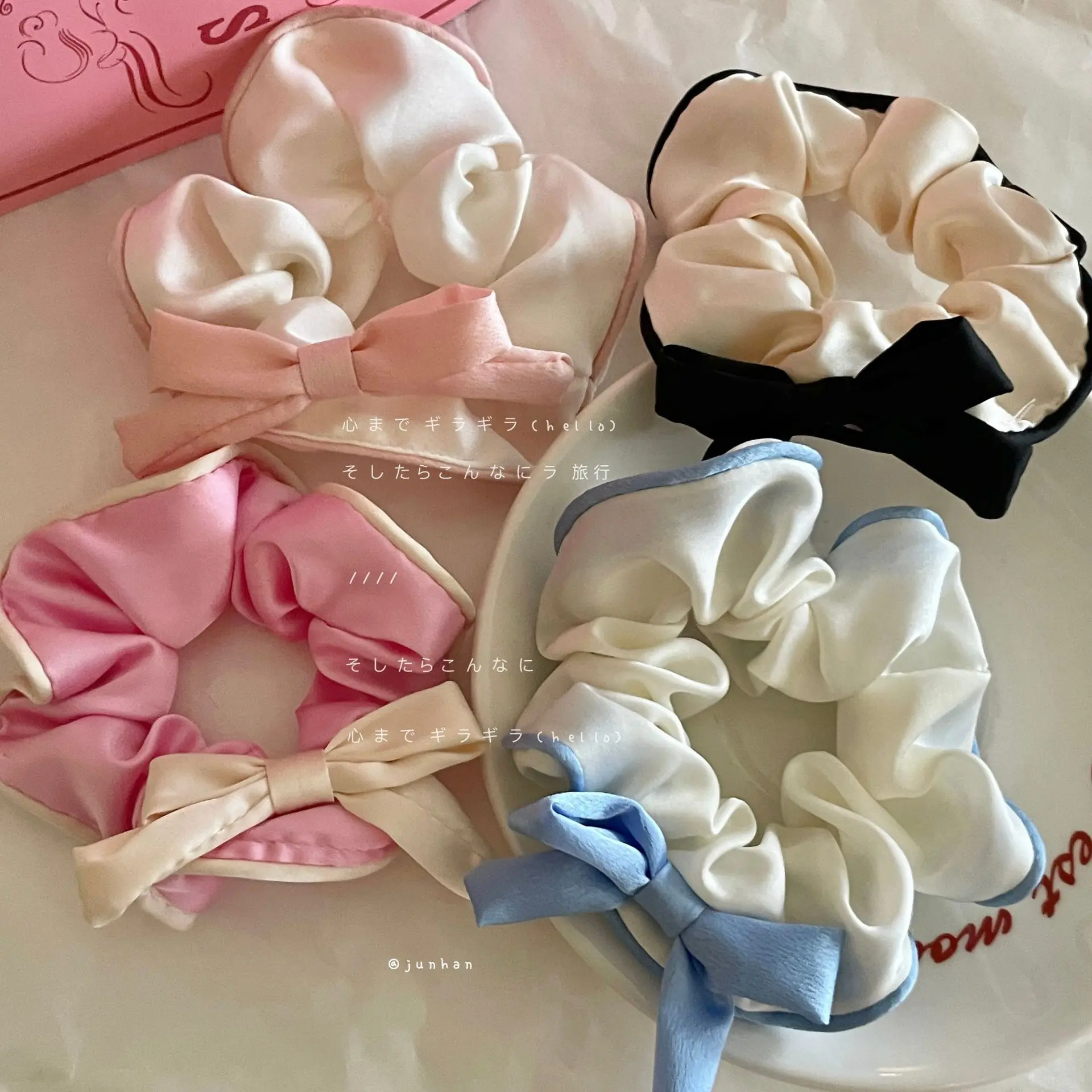 

Ballet Ribbon Bowknot Hair Ring Women's Fabric Large Intestine Ring Low Ponytail Rubber Band Hairtie Hair Rope Hair Accessories