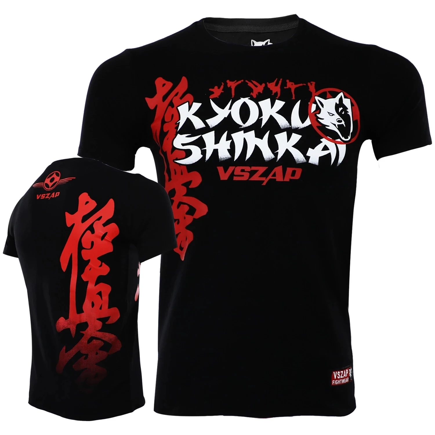 

VSZAP Jizen karate sports MMA training pure cotton fighting short sleeve T-shirt men fight Thai boxing